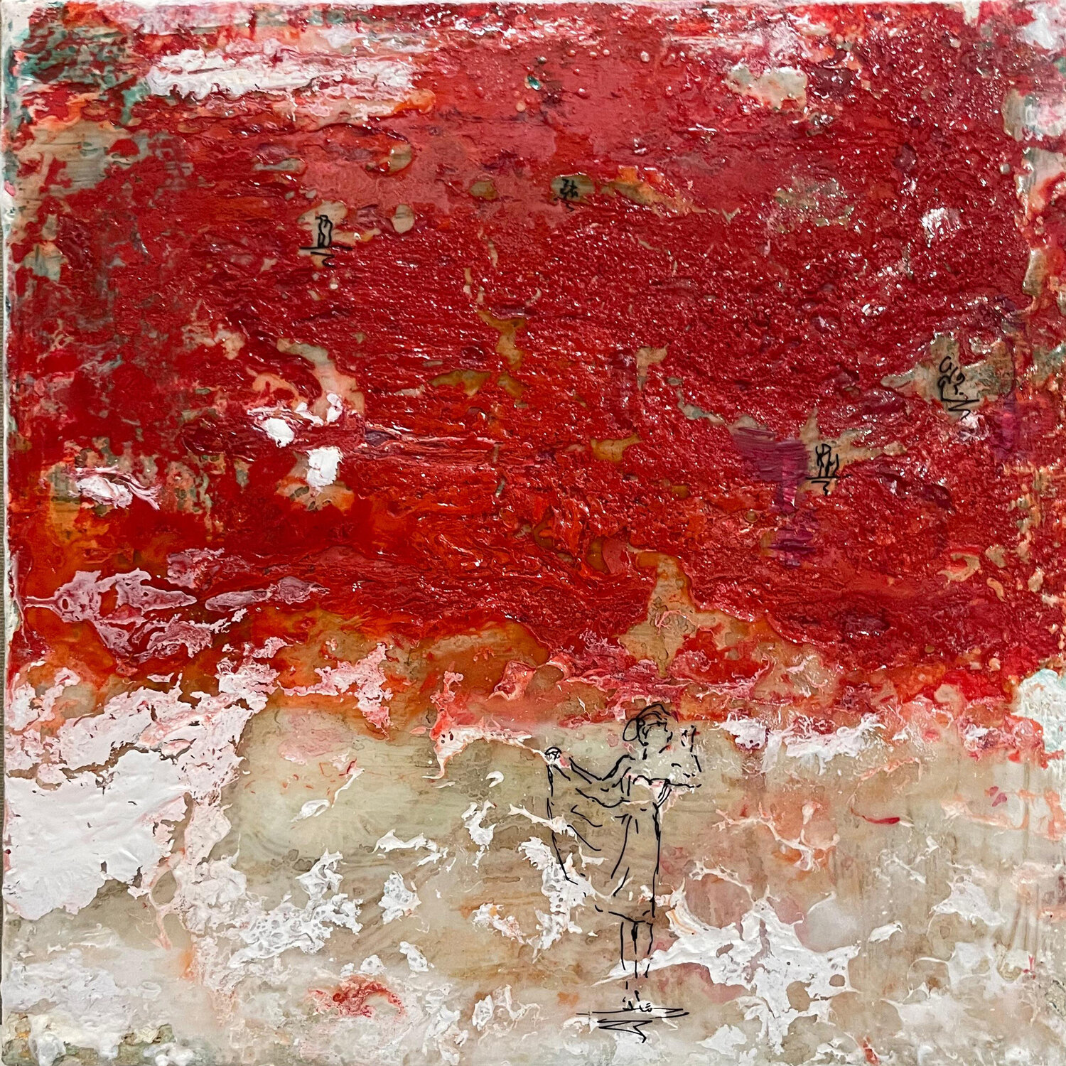 ORIZZONTE L ROSSO N 1 Giusy Lauriola Original painting for sale