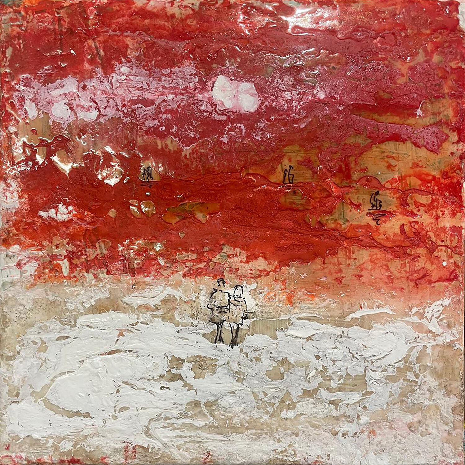 ORIZZONTE L ROSSO N 2 Giusy Lauriola Original painting for sale