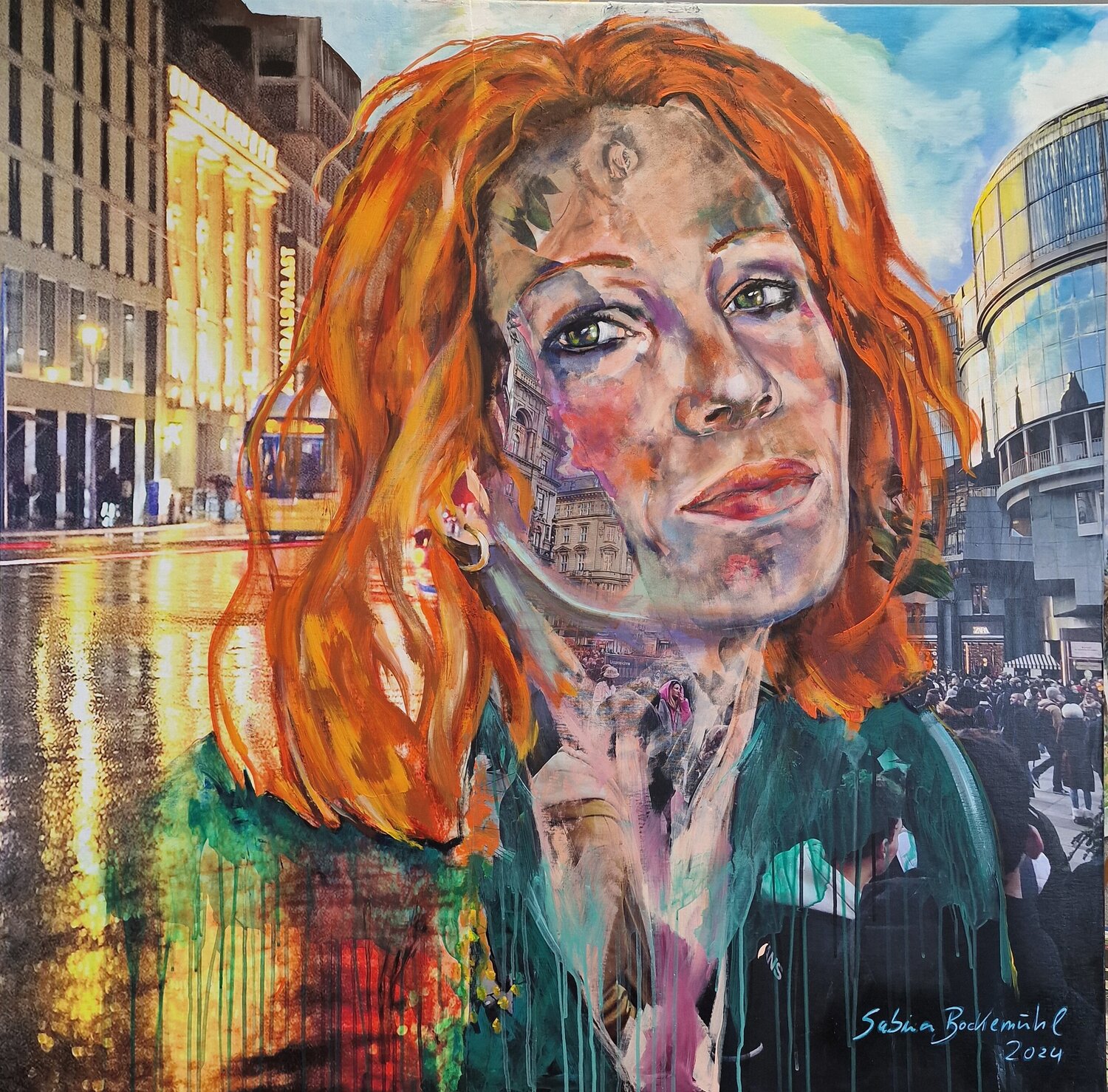 URBAN FACES - Birgit Minichmayr Wien Sabina Bockemühl Original painting for sale