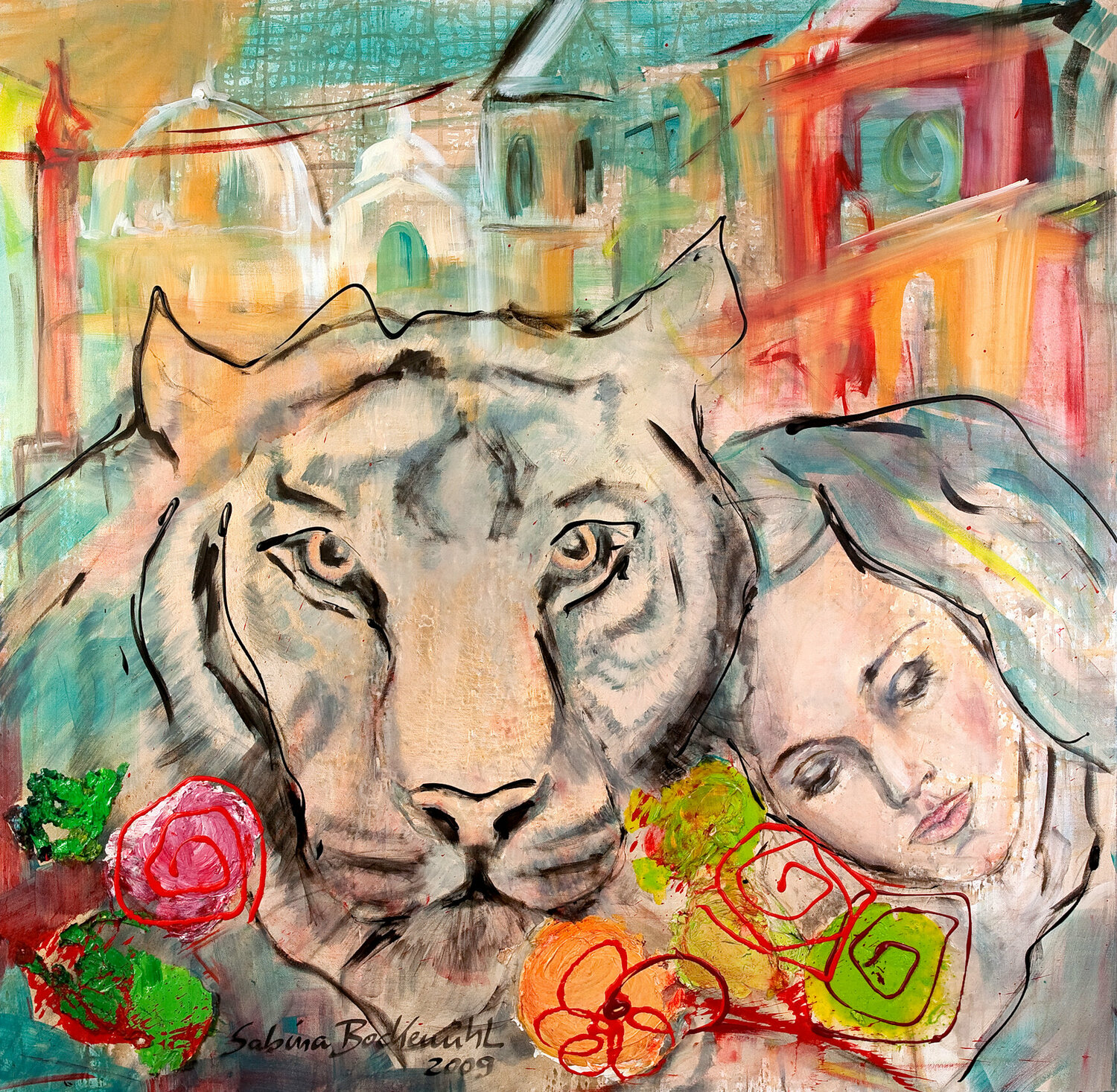 du und ich Sabina Bockemühl Original painting for sale
