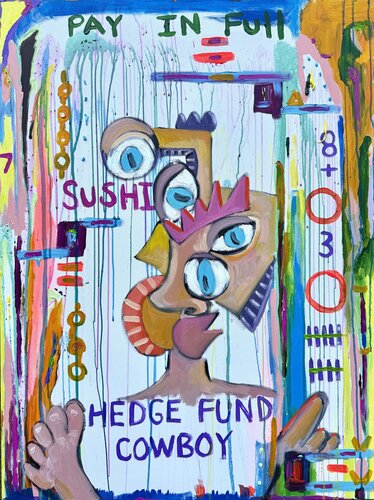 Wal Street Rodeo aka Urban Cowboy by Jon Parlangeli, Painting for Sale on Select