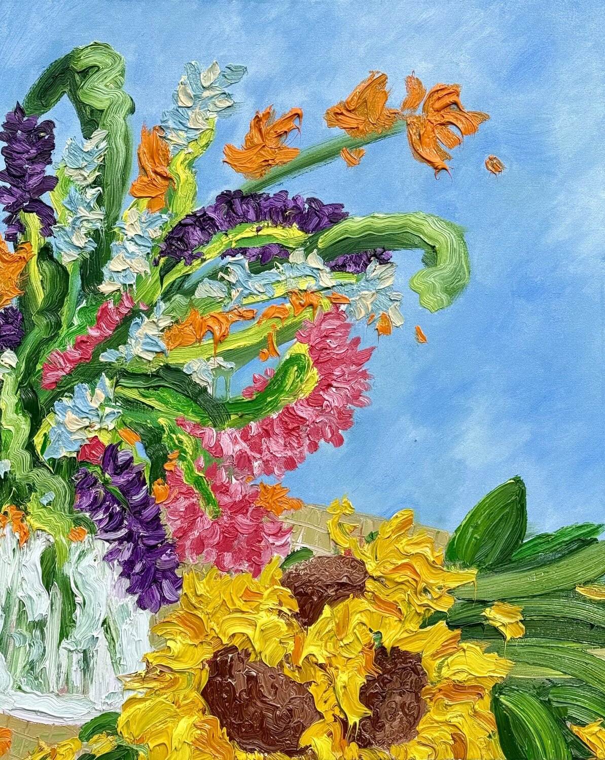 Sunday Flowers on a Saturday Jon Parlangeli Original painting for sale