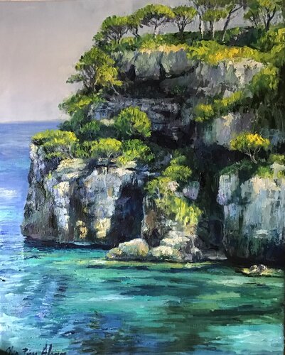ACANTILADOS EN EL MEDITERRANEO by Olga Pérez Alonso, Painting for Sale on Select