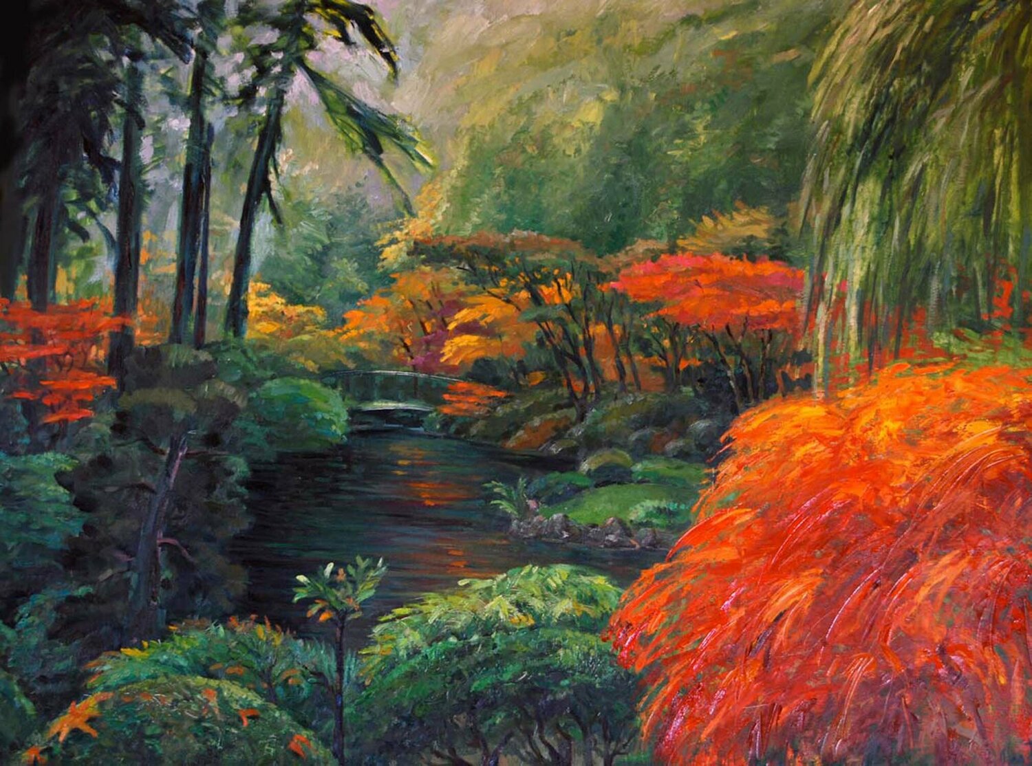Jardín japonés Olga Pérez Alonso Original painting for sale