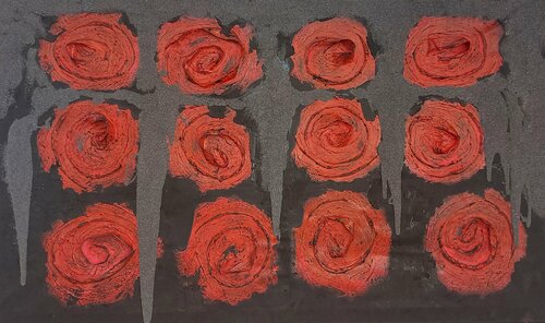 ROSAS DE FUEGO Y LAVA by Juan Hidalgo, Painting for Sale on Select