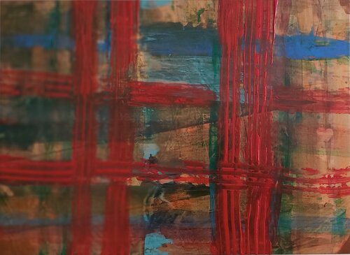 Líneas rojas by Juan Hidalgo, Painting for Sale on Select