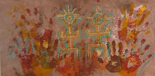 Dos seres by Juan Hidalgo, Painting for Sale on Select