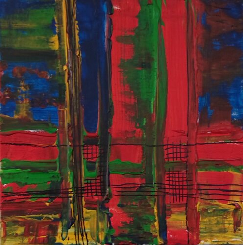 Rojo y verde by Juan Hidalgo, Painting for Sale on Select