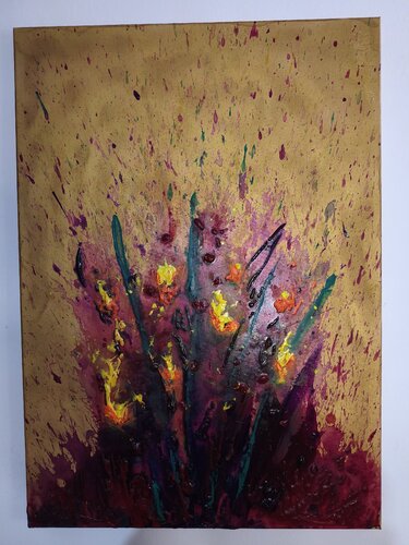 Flores encendidas by Juan Hidalgo, Painting for Sale on Select