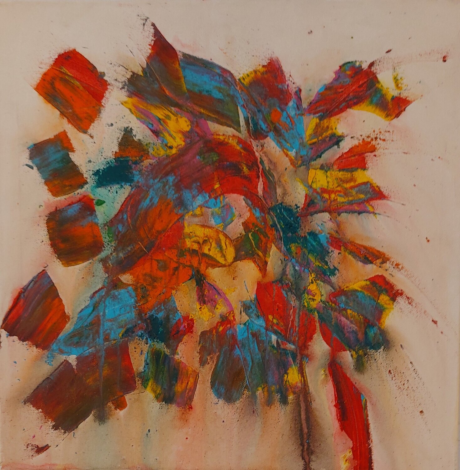 Explosión de color Juan Hidalgo Original painting for sale