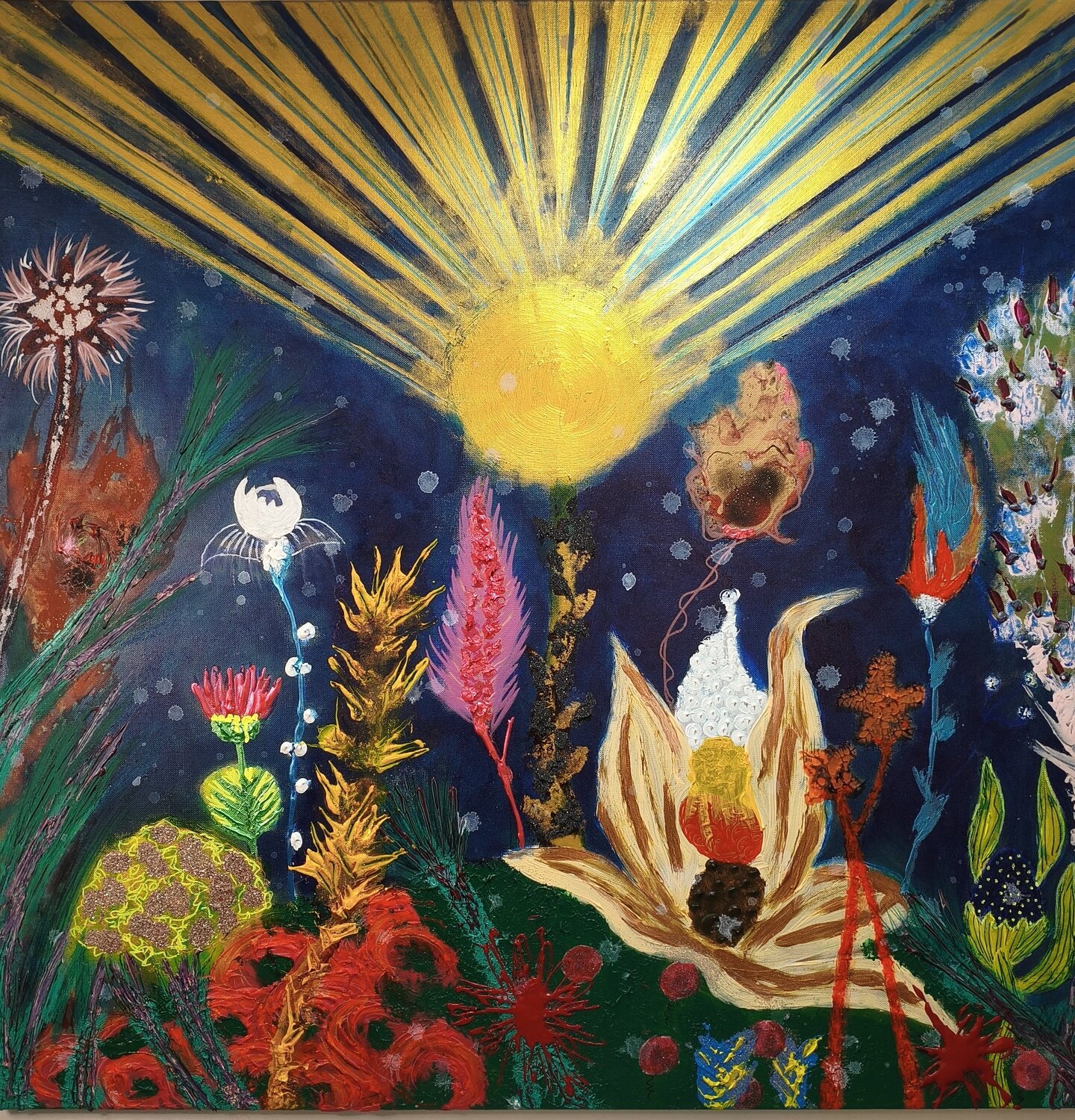 Pradera espacial Juan Hidalgo Original painting for sale