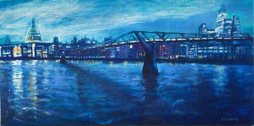 London St Paul's to the Millennium Bridge by Patricia Clements, Painting for Sale on Select