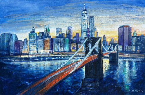 The Freedom Tower a New York cityscape by Patricia Clements, Painting for Sale on Select