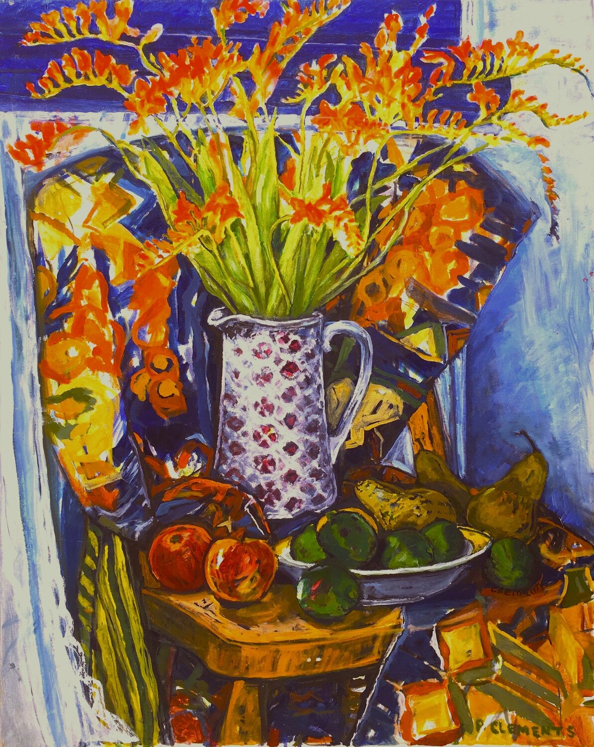 Autumn colours still life Patricia Clements Original painting for sale