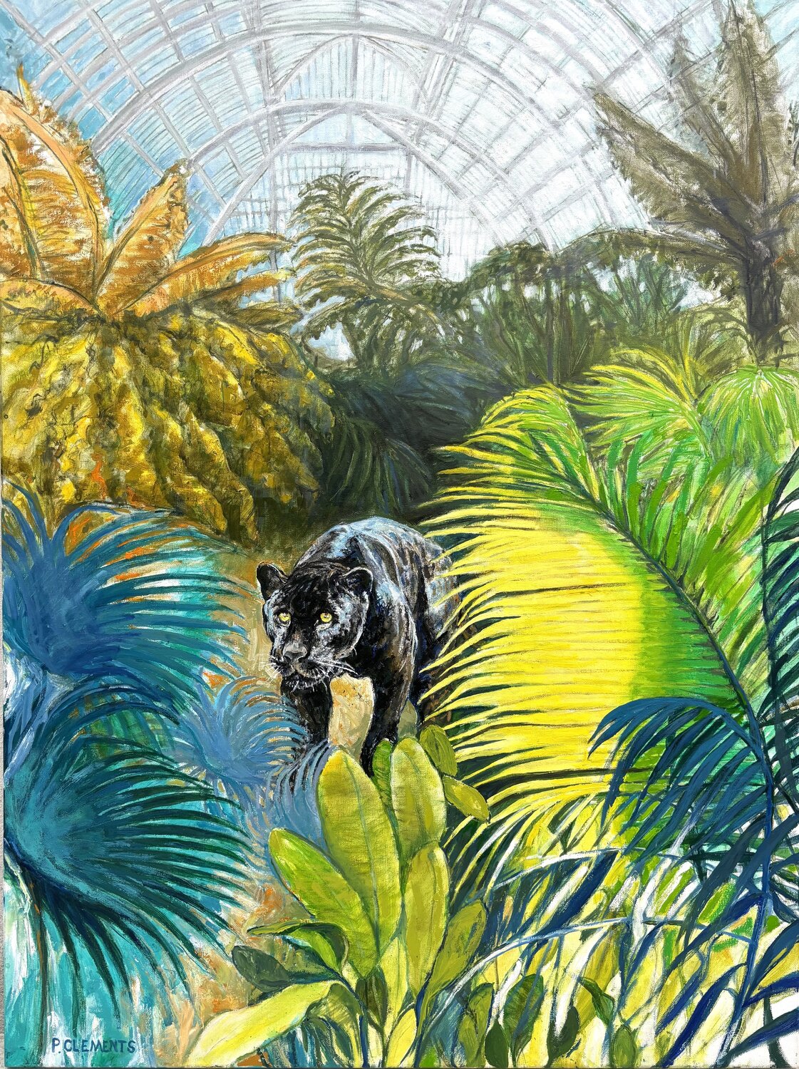 The Soulful Panther at Kew Patricia Clements Original painting for sale