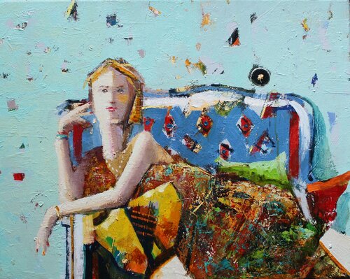 "Frau Liegend" by Taleh Mirkazım, Painting for Sale on Select