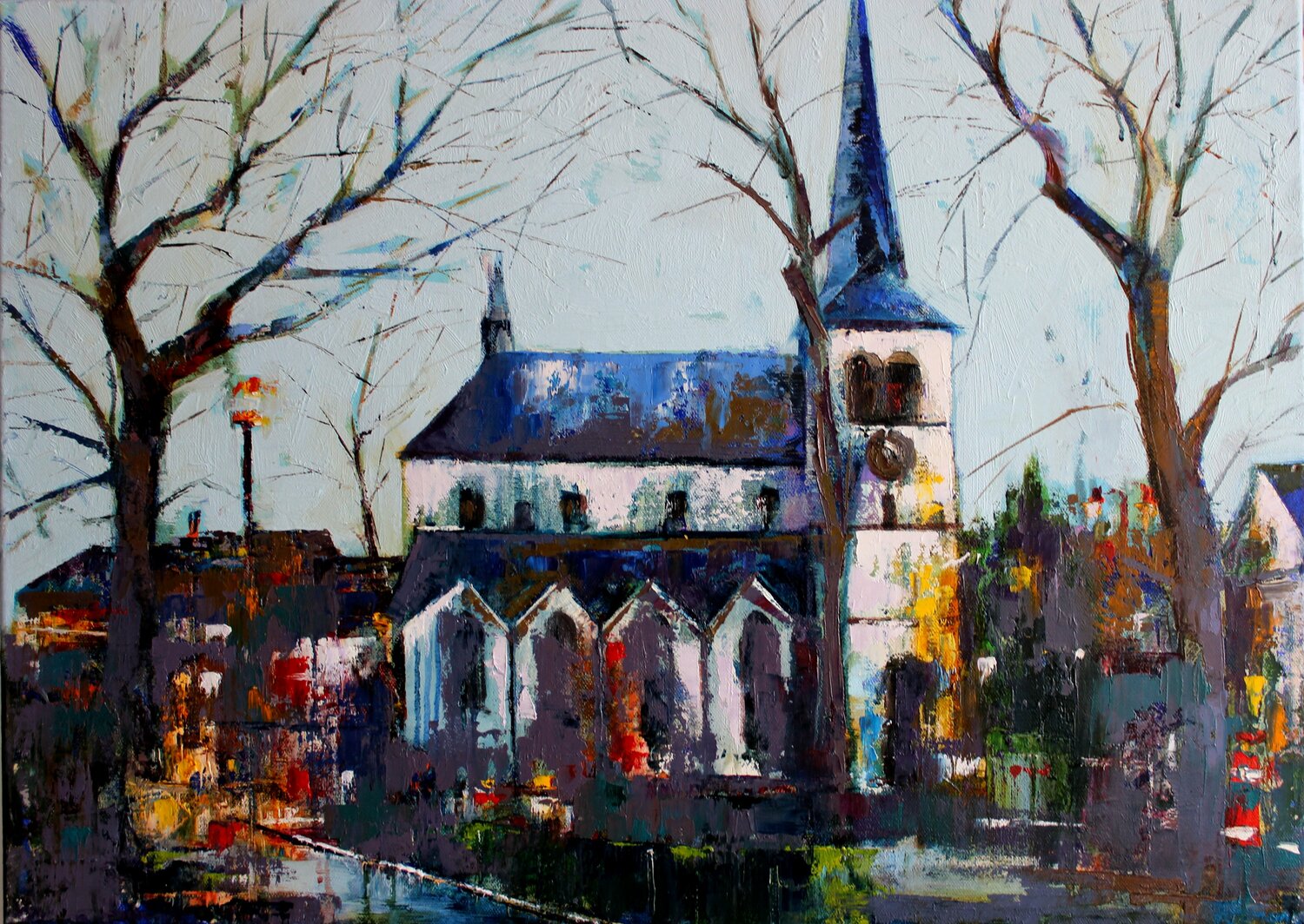 "Die Kirche" Taleh Mirkazım Original painting for sale