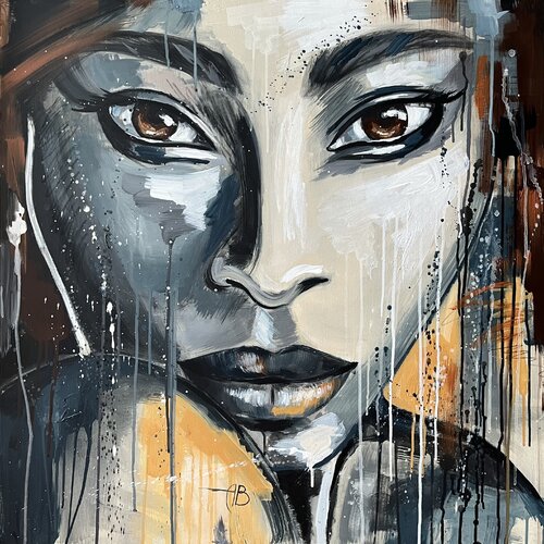 Portrait #3 Beautiful chaos by Anna Briukhovetska, Painting for Sale on Select