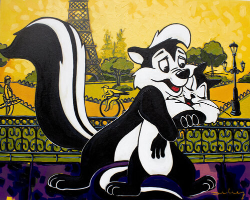 Paris, Pepe Le Pew by Didier Franco, Painting for Sale on Select
