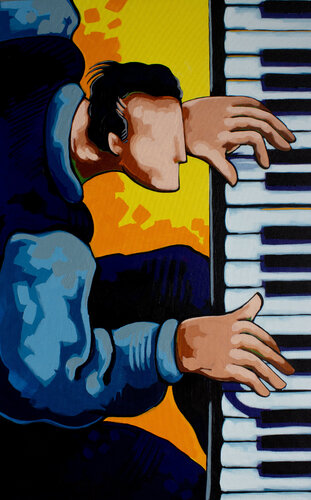 Piano. by Didier Franco, Painting for Sale on Select