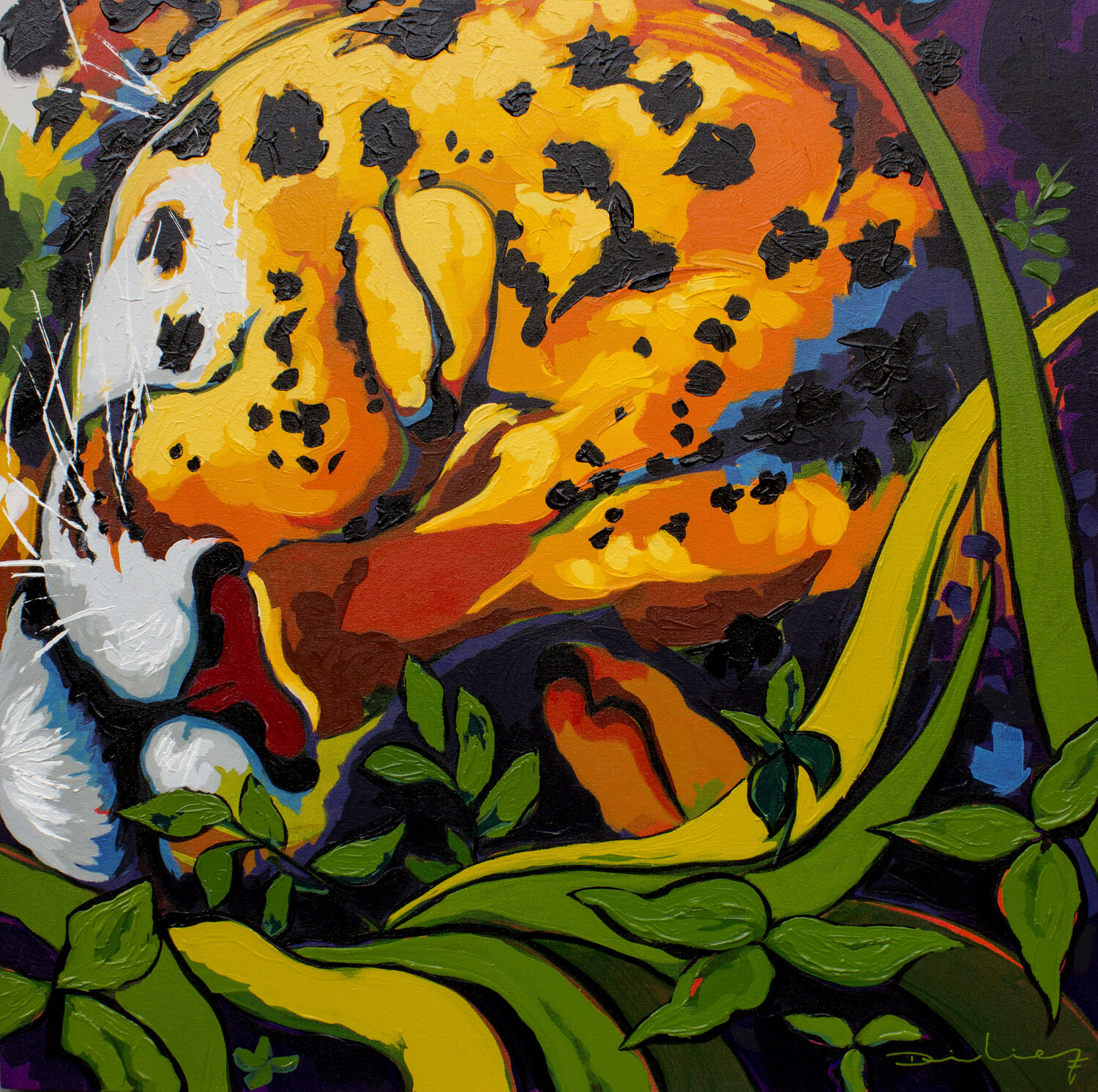 Jaguar durmiendo Didier Franco Original painting for sale