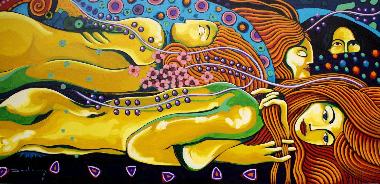 Serpientes acuáticas II Didier Franco Original painting for sale
