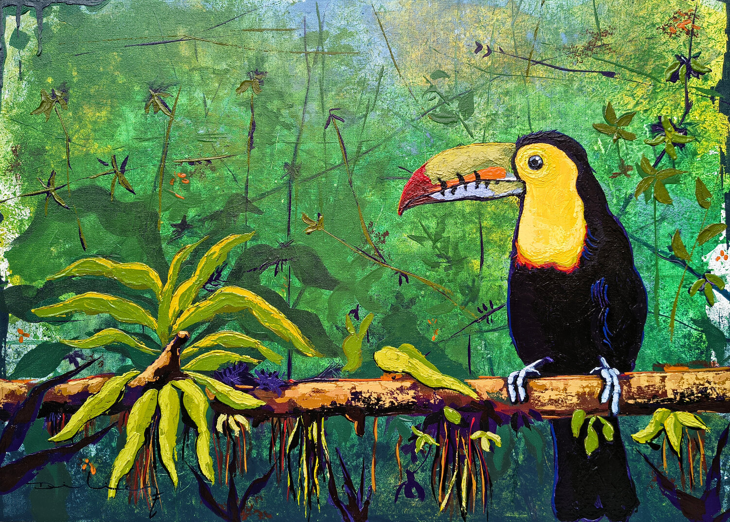 Tucán caribeño Didier Franco Original painting for sale
