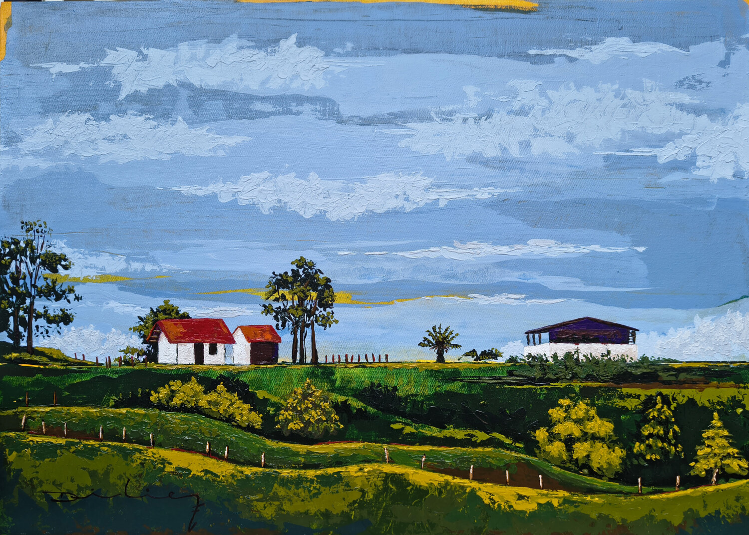 Atardecer en Quindío Didier Franco Original painting for sale