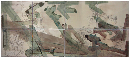 Große Fahrräder by Oliver Sachse, Painting for Sale on Select
