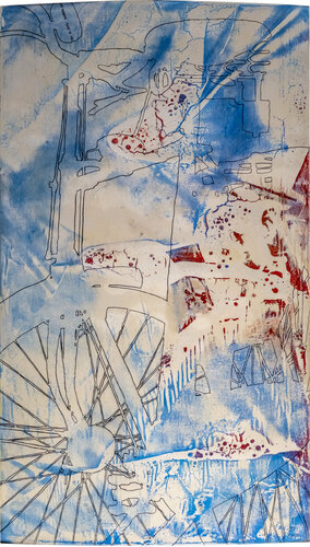 Blaue Gazelle, 2018 by Oliver Sachse, Painting for Sale on Select
