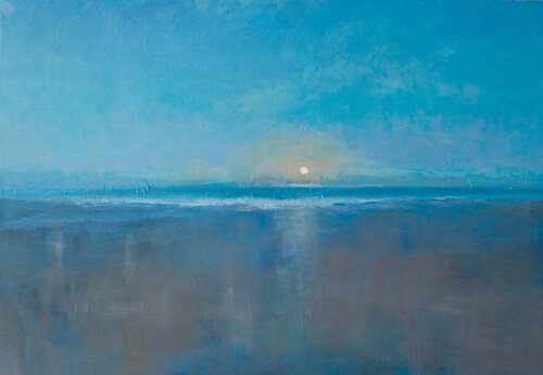 Beach at night by Luca Raimondi, Painting for Sale on Select
