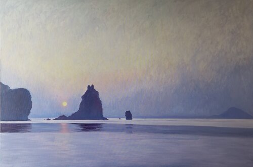 Eolian islands, last light by Luca Raimondi, Painting for Sale on Select