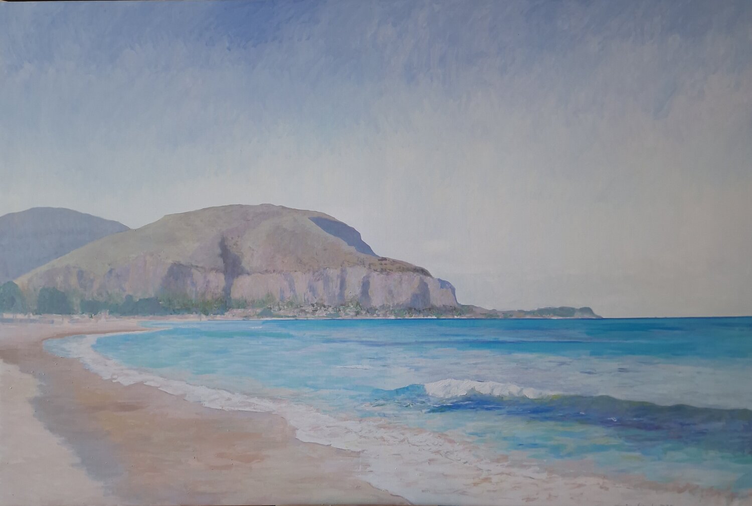 Mondello, afternoon light Luca Raimondi Original painting for sale