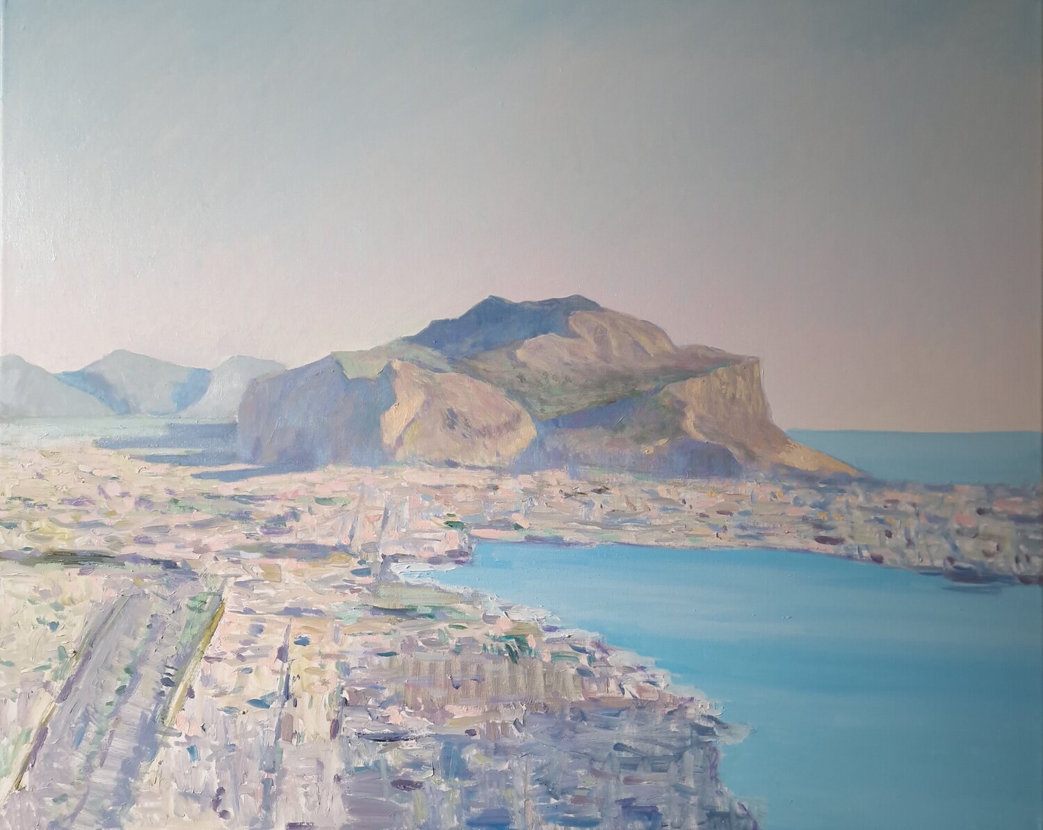 Montepellegrino, Palermo, first light #2 Luca Raimondi Original painting for sale