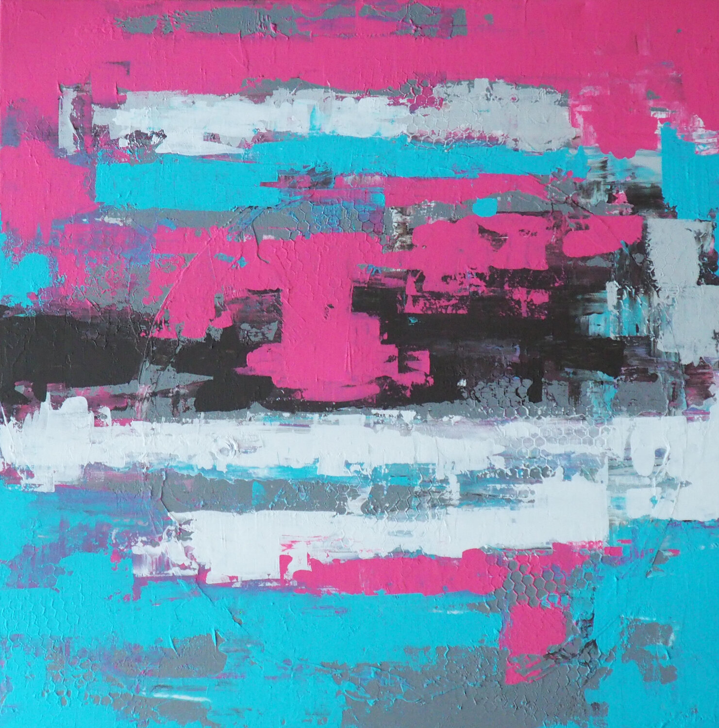 Pink ARANTXA CAMPOS Original painting for sale