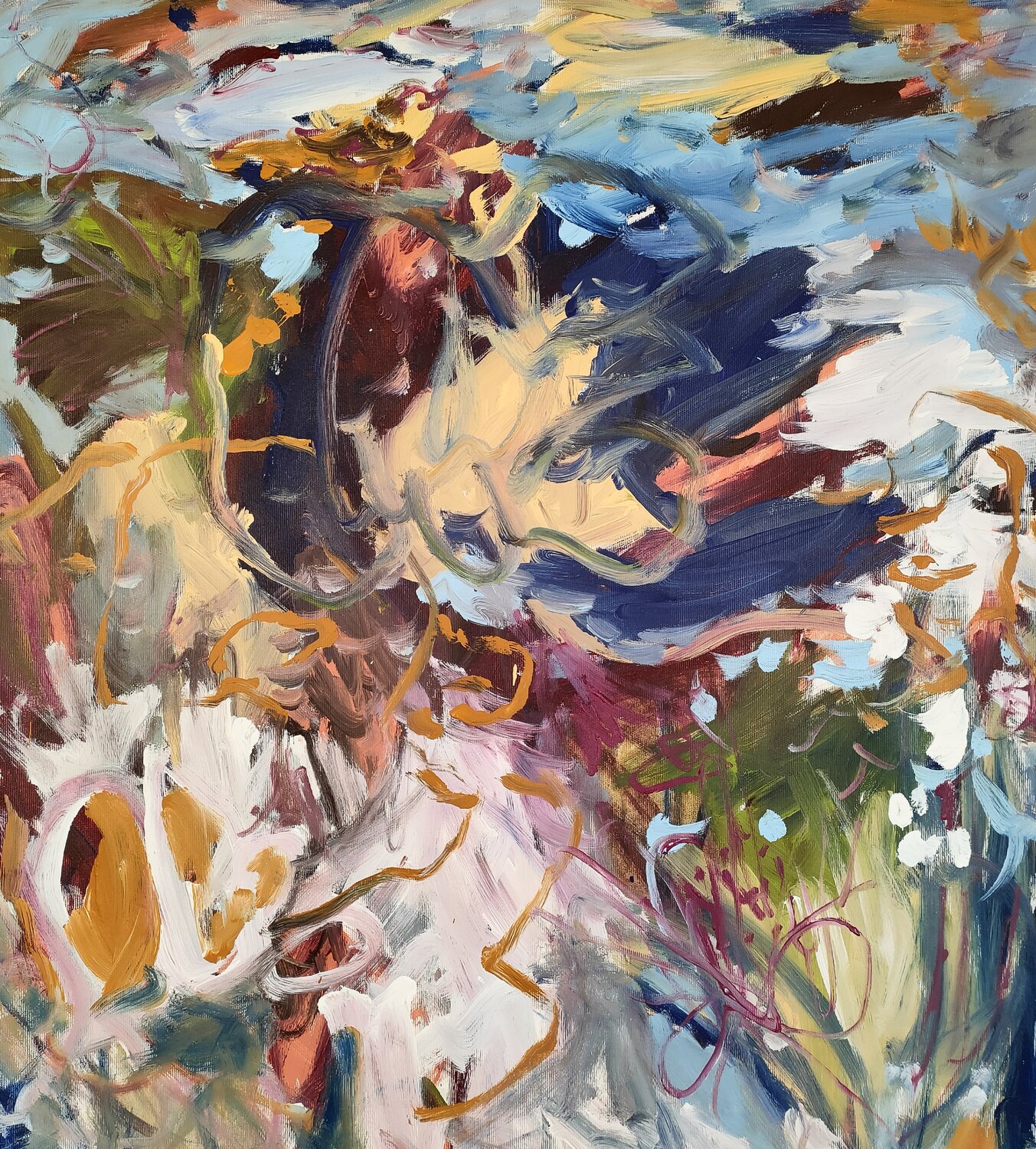 Pond reflections Emily Starck Original painting for sale