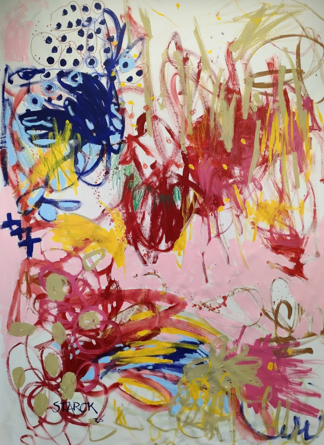 The three blue crosses Emily Starck Original painting for sale