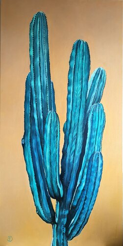 Cactus bleu by Sabine Ducarn, Painting for Sale on Select