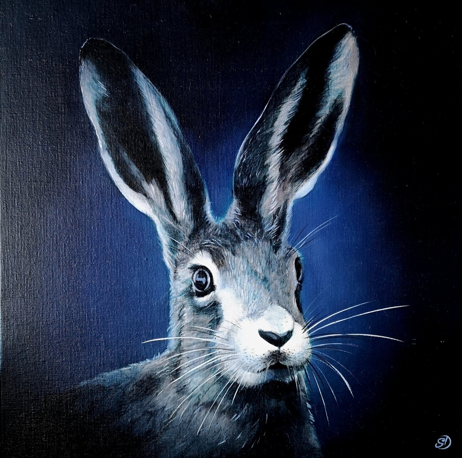 le lièvre Sabine Ducarn Original painting for sale
