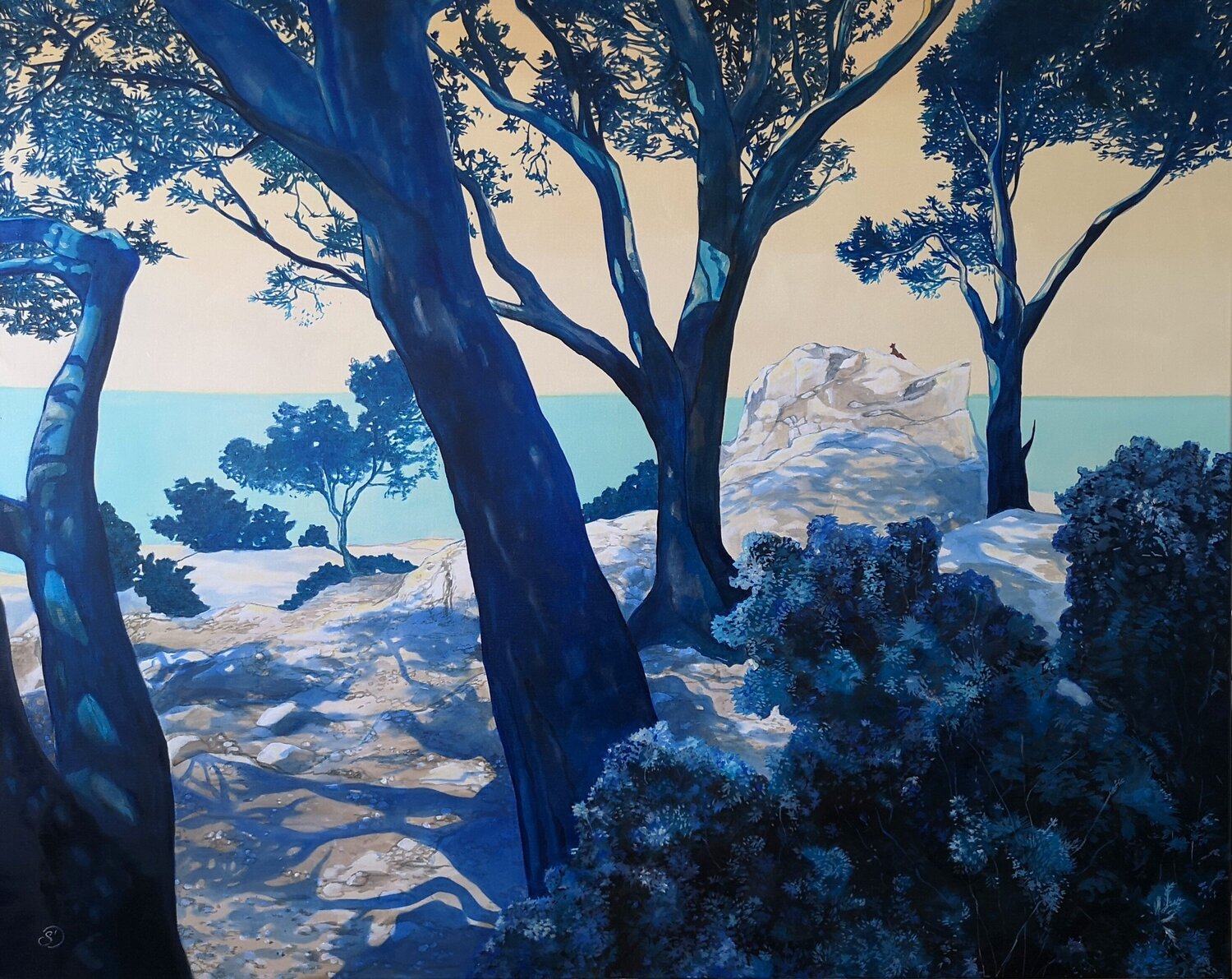 Quelque part en Méditerranée Sabine Ducarn Original painting for sale