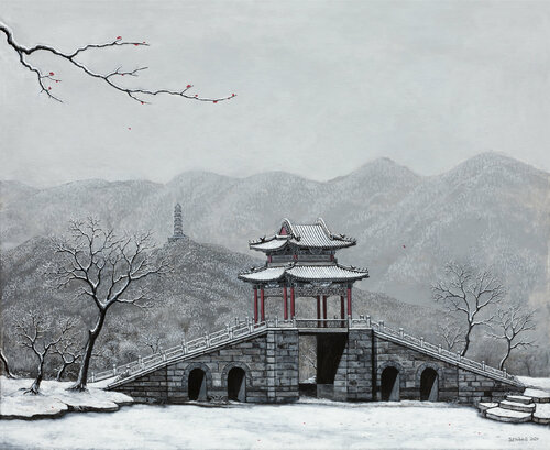Beautiful Snow on the Western Mountains by Jia Yuan Hua, Painting for Sale on Select