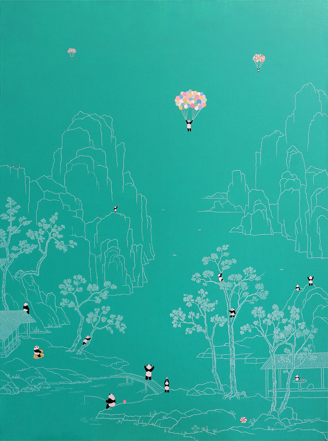 Little World No.8 Jia Yuan Hua Original painting for sale