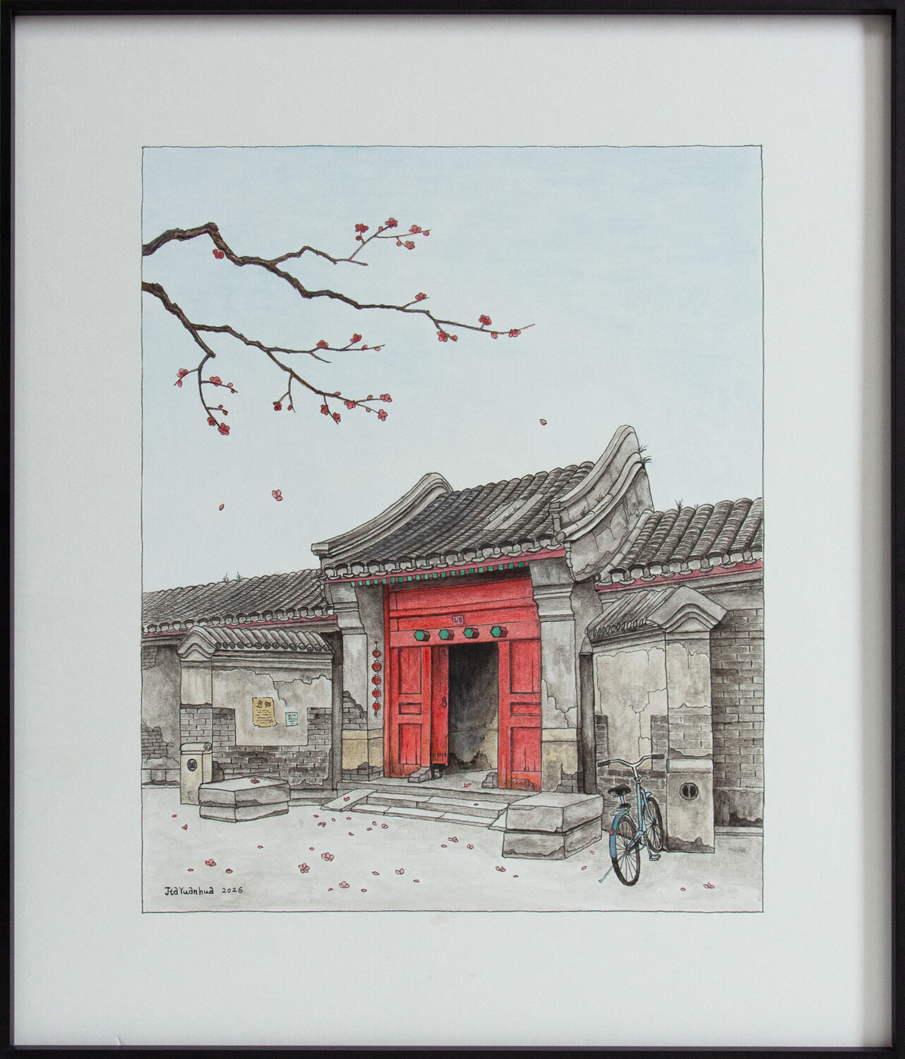 Beijing Hutong No.9 Jia Yuan Hua Original painting for sale