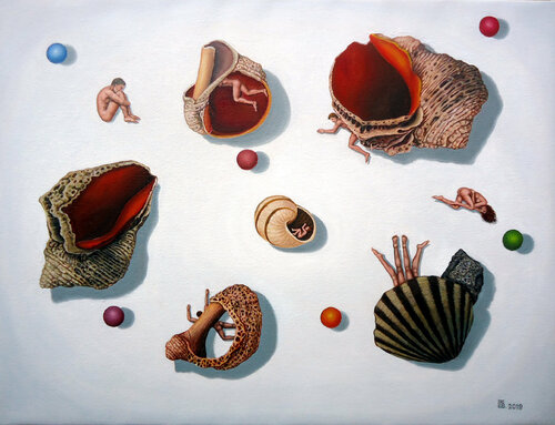 "Rapanas And People" by Grigor Velev, Painting for Sale on Select