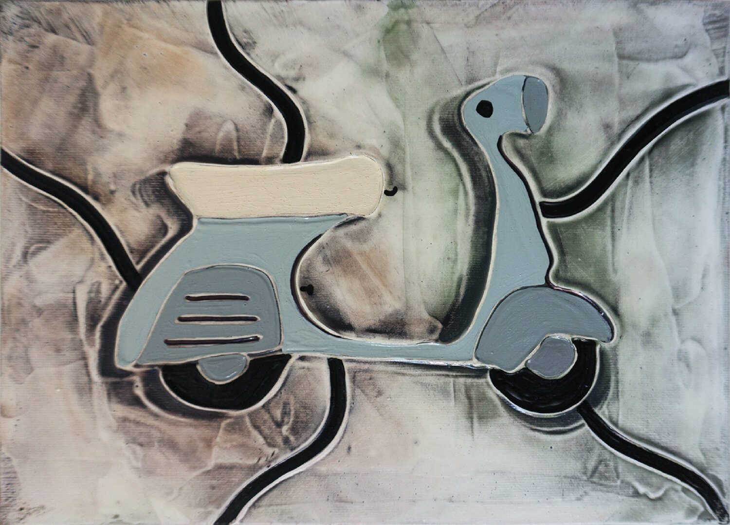 Trittico Vespa I Andrea Benetti Original painting for sale