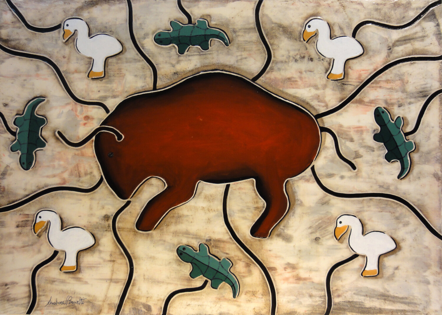 Toro infuriato Andrea Benetti Original painting for sale