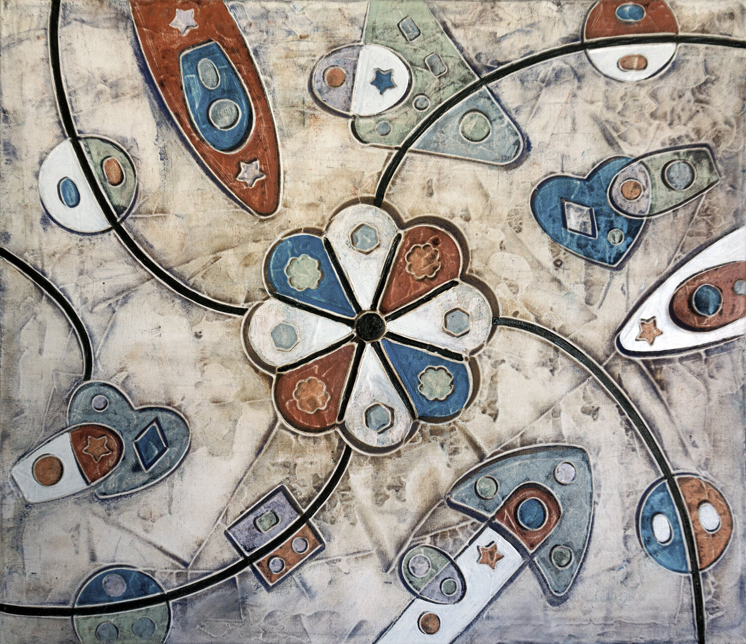 Fuochi d'artificio Andrea Benetti Original painting for sale