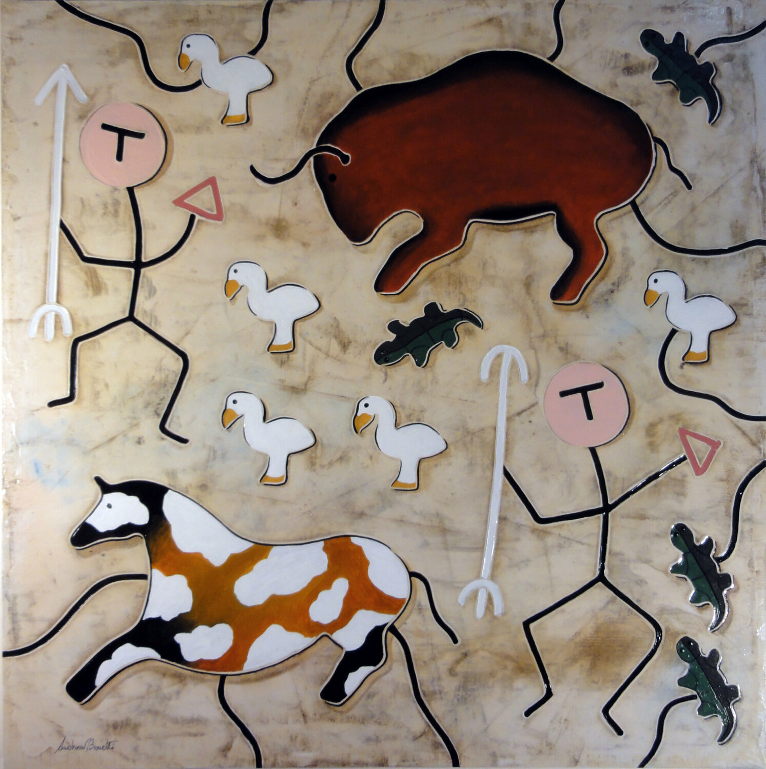 Danza tribale Andrea Benetti Original painting for sale