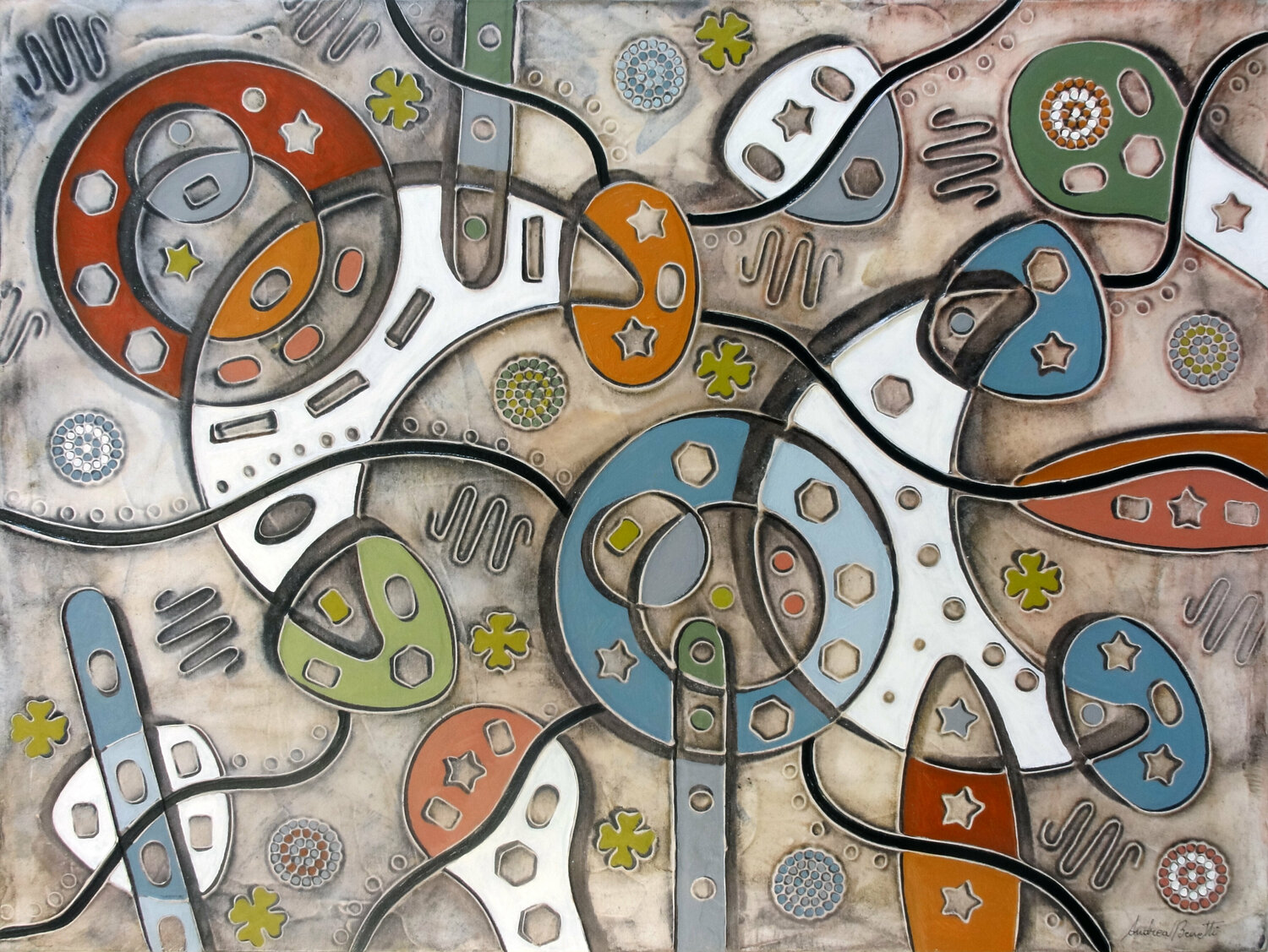 Lune in cielo Andrea Benetti Original painting for sale