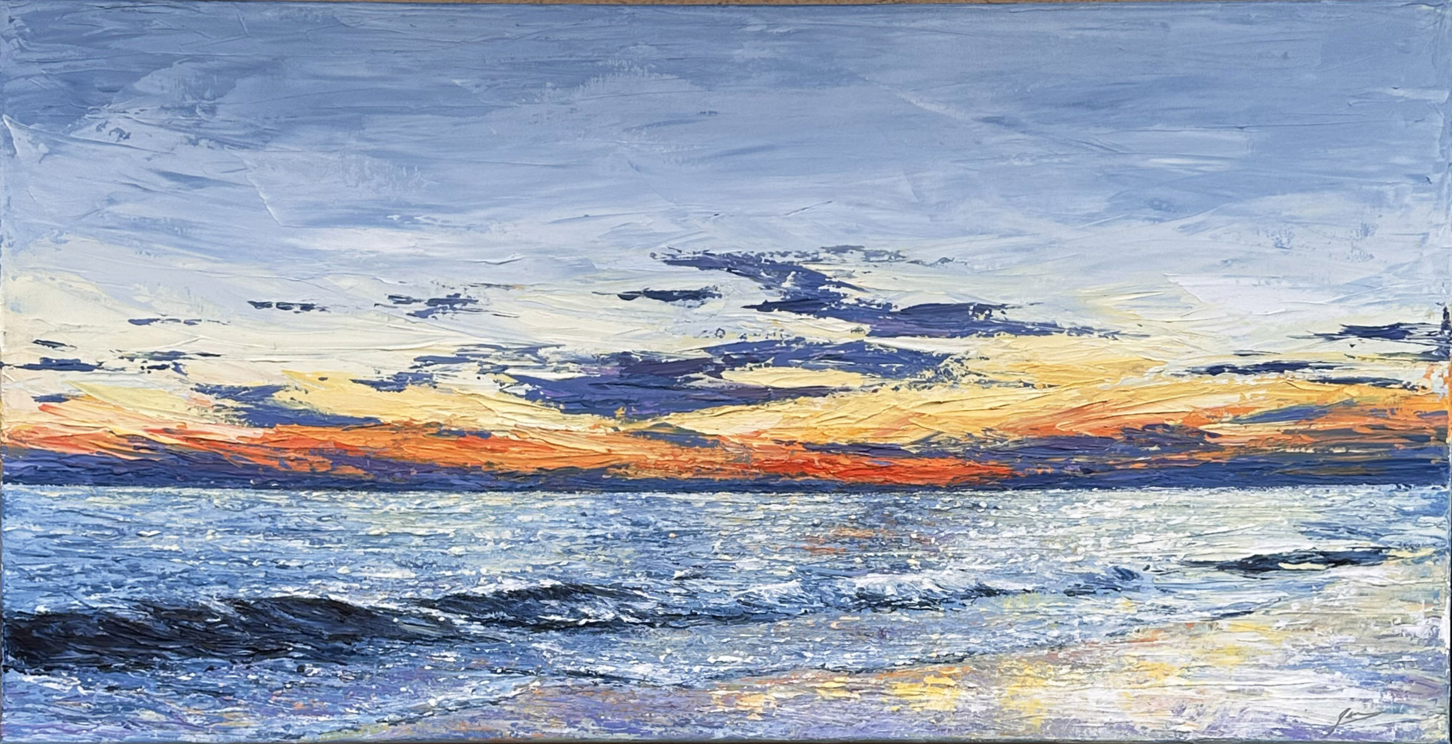 Winter sunset on the beach